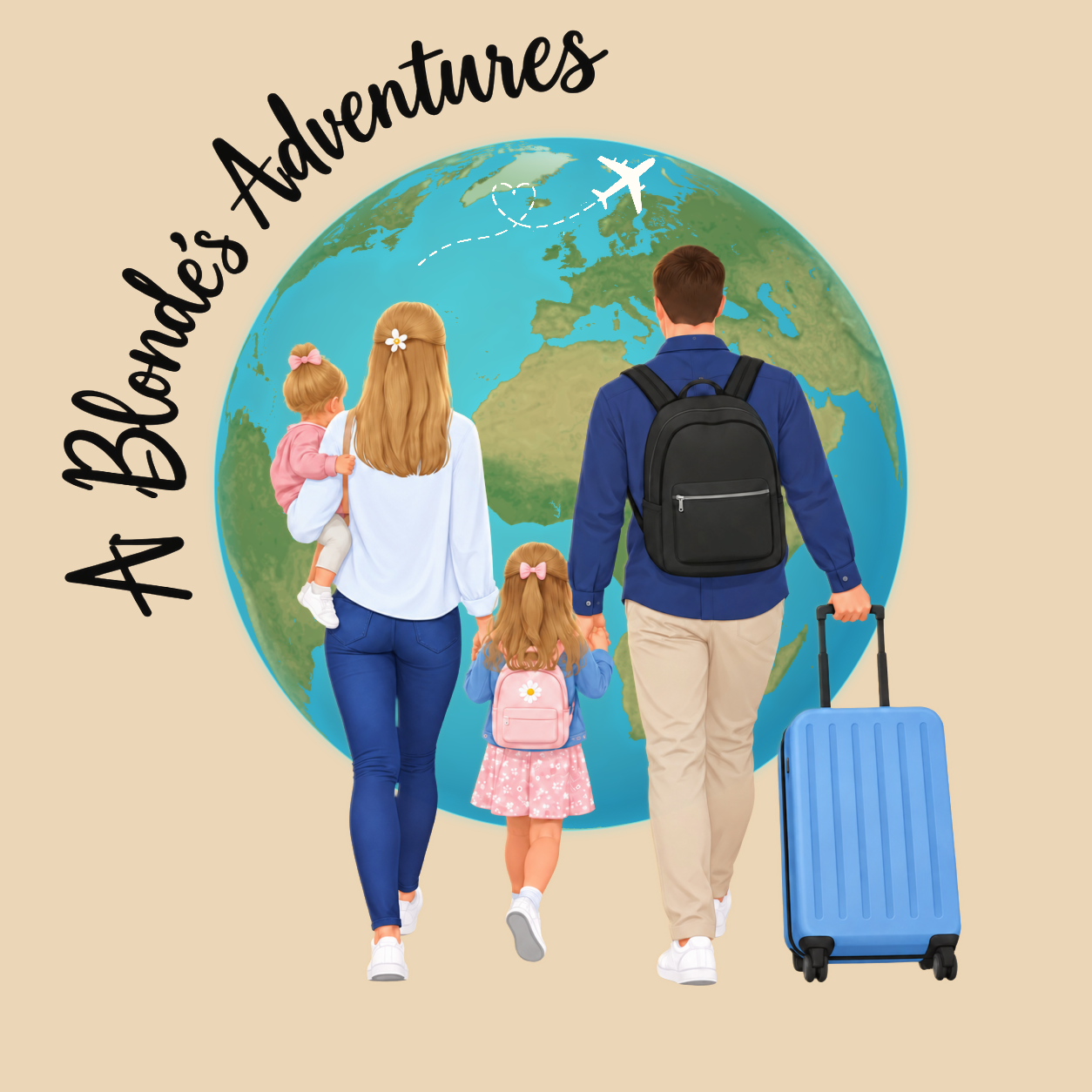 A Blonde’s Adventures family illustration